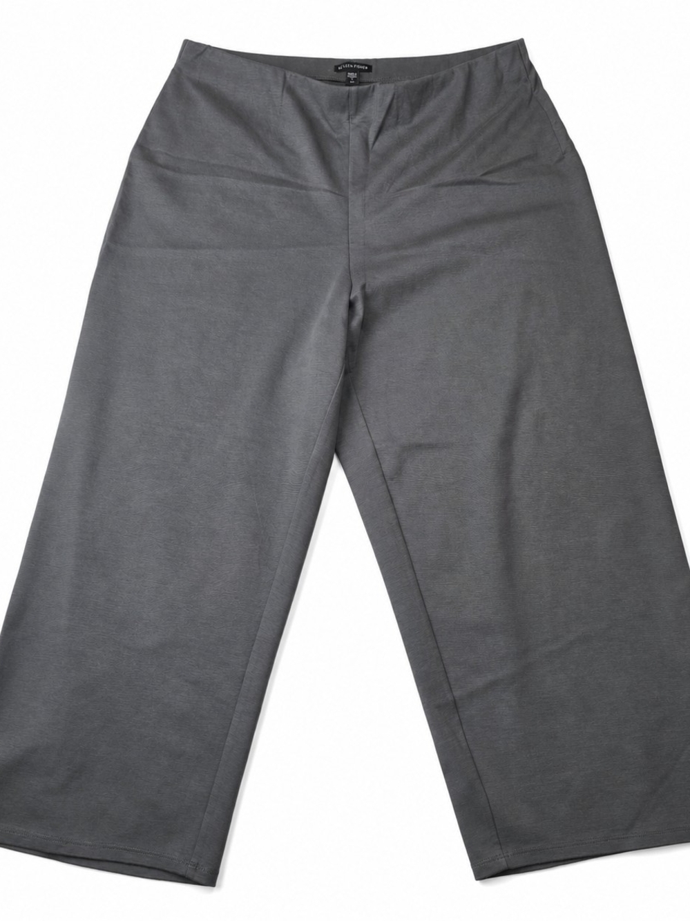 Gray Wide-Leg Cropped Pants
